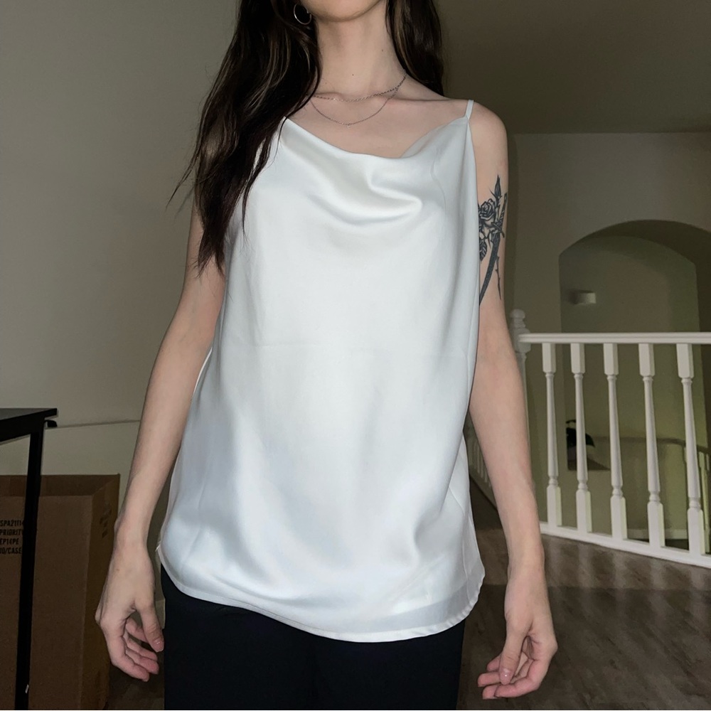 White satin blouse